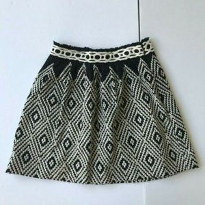 Free People  Alexus Skirt Size 2 Black White